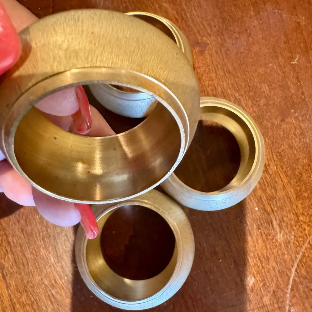 Vintage Pier 1 Brushed Metal Gold Napkin Rings (set of 4)